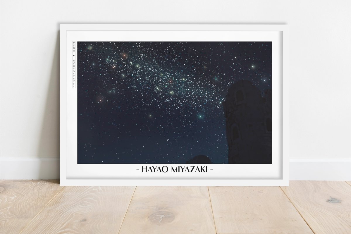 Studio Ghibli - Stars over Ruins - Artist Name - White Frame