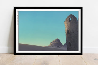 Studio Ghibli - Morning over Ruins - Art Only - Black Frame