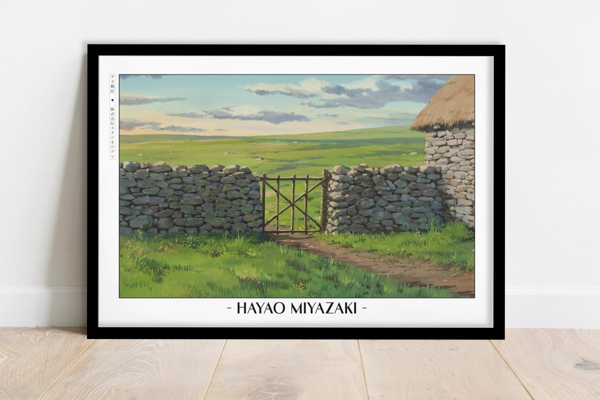 Studio Ghibli - Gated Horizon - Artist Name - Black Frame