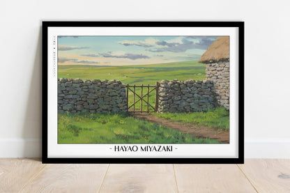 Studio Ghibli - Gated Horizon - Artist Name - Black Frame