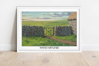 Studio Ghibli - Gated Horizon - Artist Name - White Frame