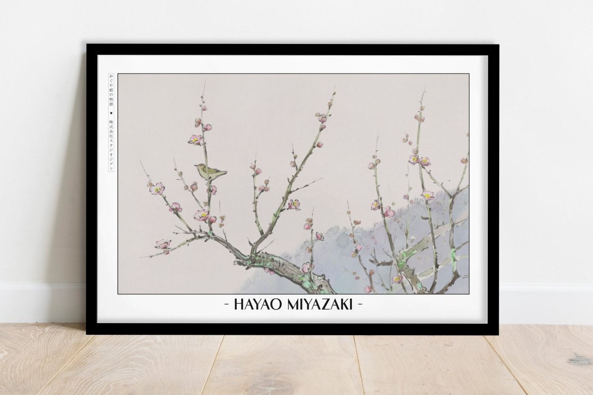 Studio Ghibli - Falling Blossoms - Artist Name - Black Frame