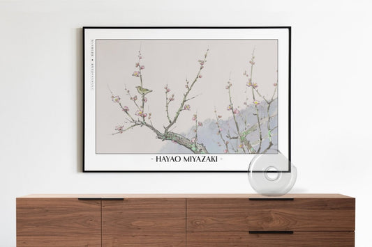 Studio Ghibli - Falling Blossoms - Artist Name with Decor
