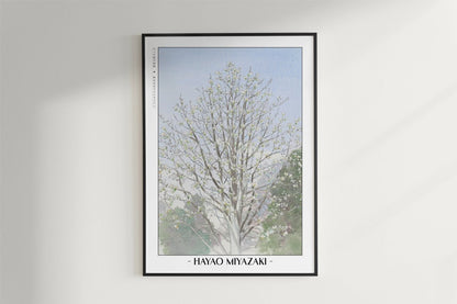 Studio Ghibli - Under the Silver Sky - Artist Name - Black Frame