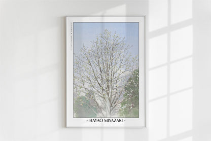 Studio Ghibli - Under the Silver Sky - Artist Name - White Frame