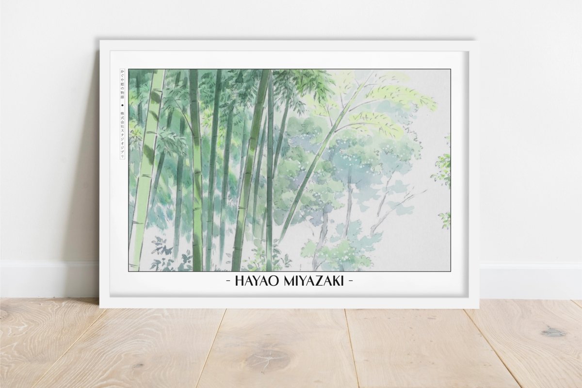 Studio Ghibli - Whisper of the Bamboo Grove - Artist Name - White Frame