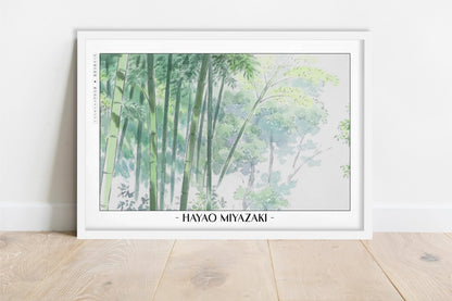Studio Ghibli - Whisper of the Bamboo Grove - Artist Name - White Frame