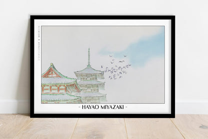 Studio Ghibli - Fleeting Beauty - Artist Name - Black Frame