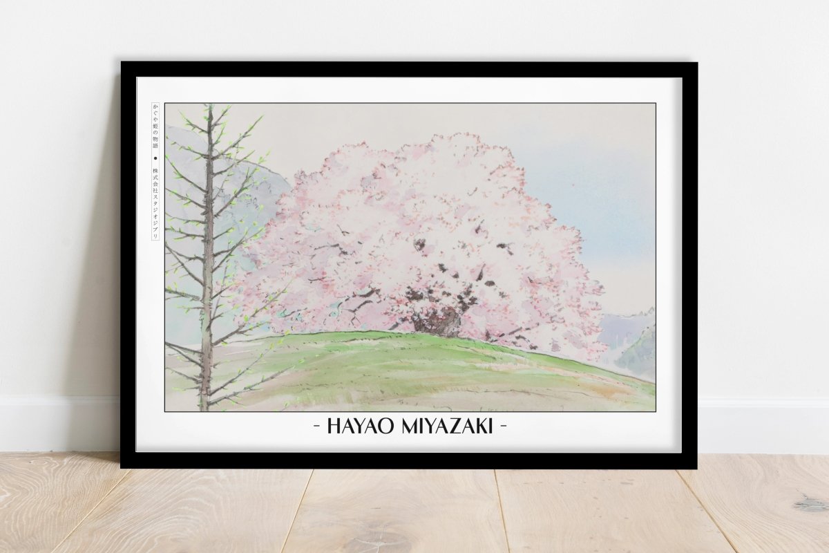 Studio Ghibli - Petals in the Wind - Artist Name - Black Frame