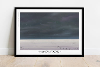 Studio Ghibli - Horizon's Edge - Artist Name - Black Frame