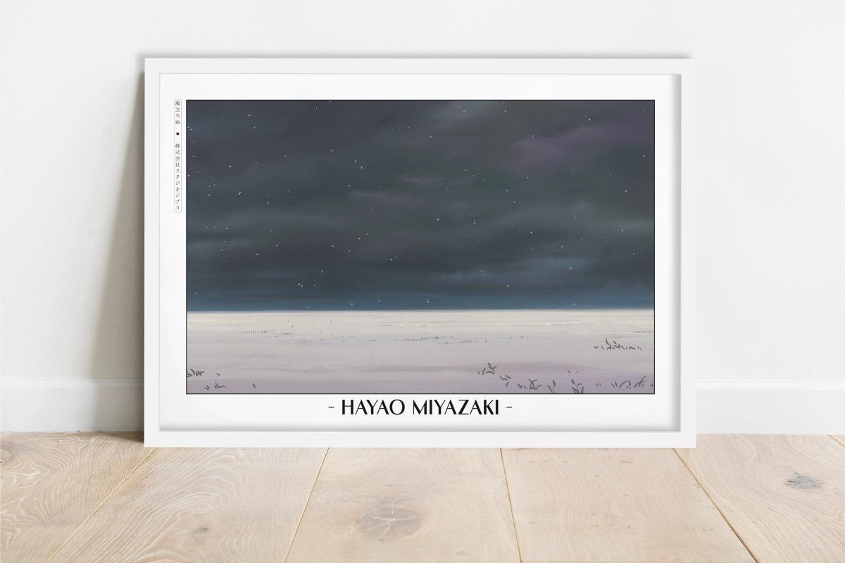 Studio Ghibli - Horizon's Edge - Artist Name - White Frame