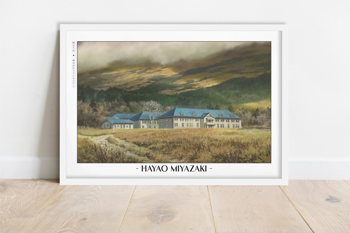Studio Ghibli - Manor in the Wild - Artist Name - White Frame