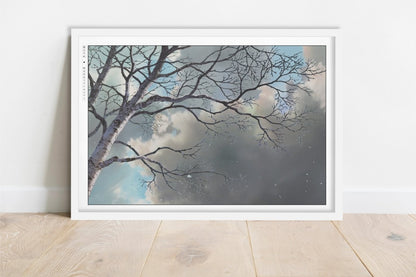 Studio Ghibli - Beneath the Clouds - Art Only - White Frame
