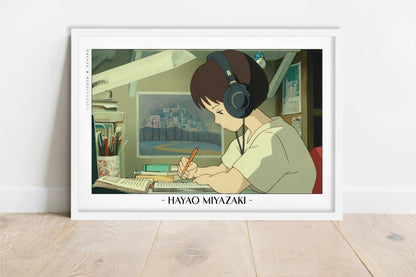 Studio Ghibli - Letters of Youth - Artist Name - White Frame
