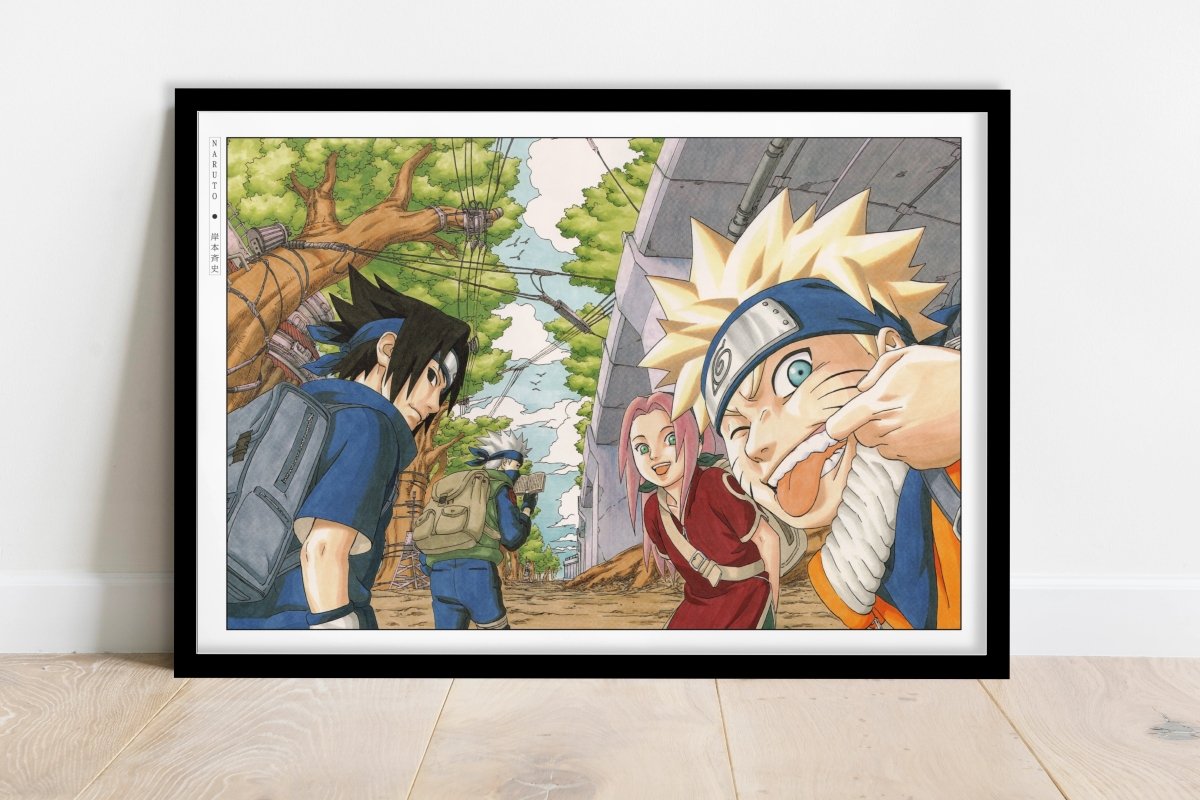 Kishimoto - Team 7 - Art Only - Black Frame