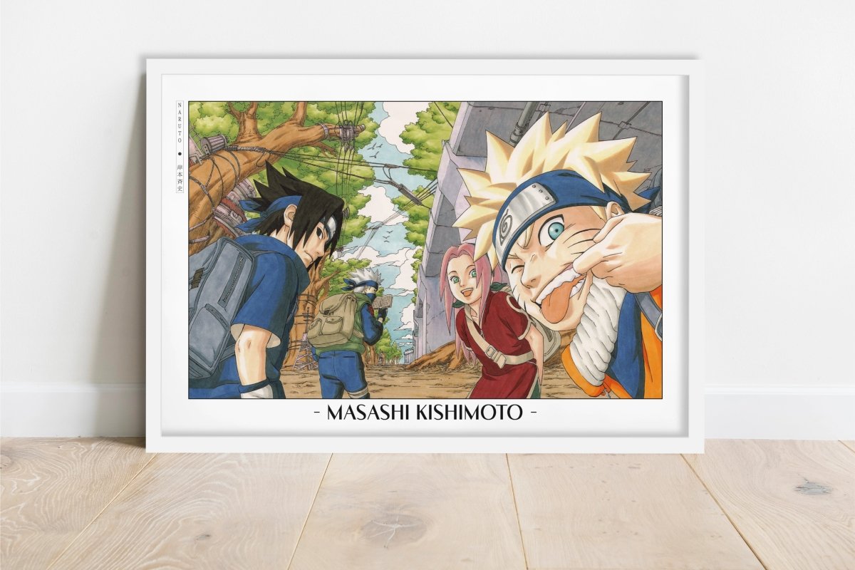 Kishimoto - Team 7 - Artist Name - White Frame