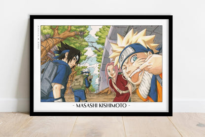 Kishimoto - Team 7 - Artist Name - Black Frame