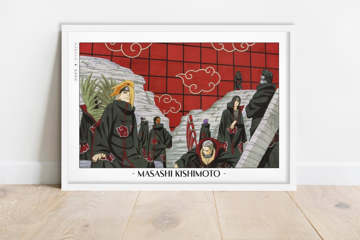 Kishimoto - Akatsuki - Artist Name - White Frame