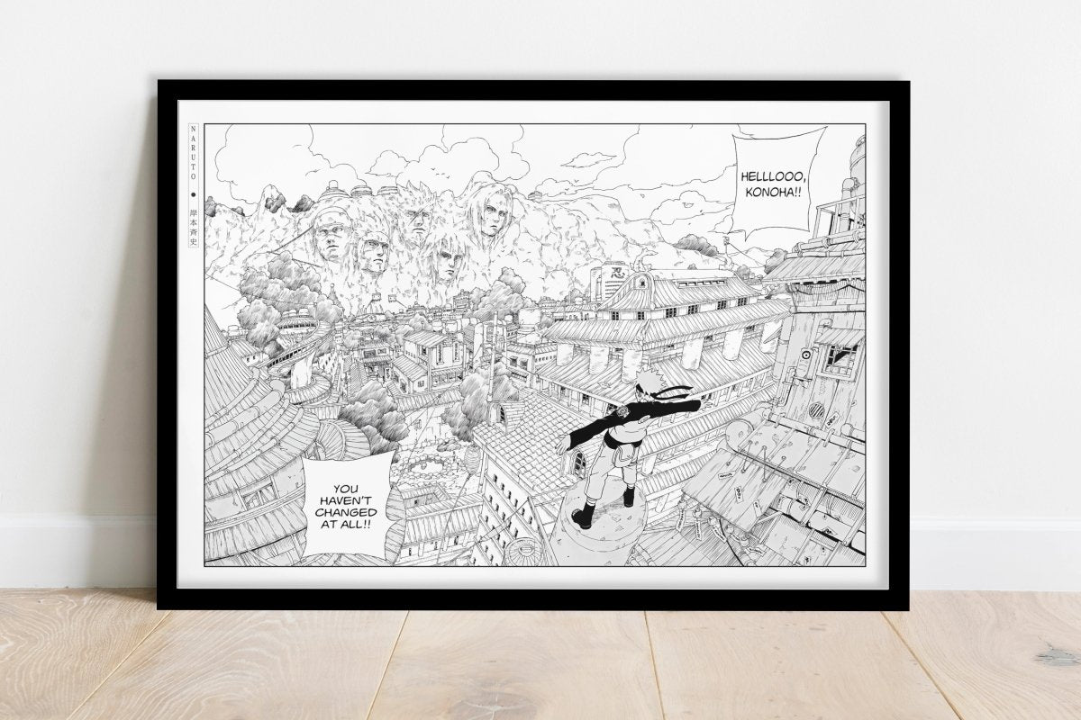 Kishimoto - Return to Konoha - Art Only - Black Frame
