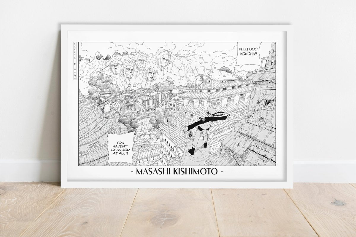 Kishimoto - Return to Konoha - Artist Name - White Frame