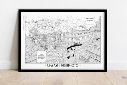 Kishimoto - Return to Konoha - Artist Name - Black Frame