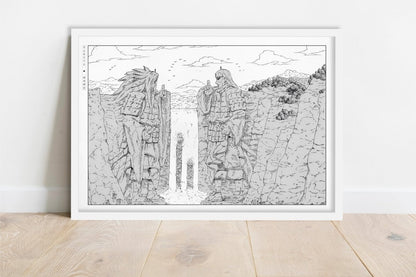 Kishimoto - Valley of the End - Art Only - White Frame