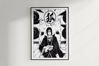 Kishimoto - Itachi Uchiha - Art Only - Black Frame