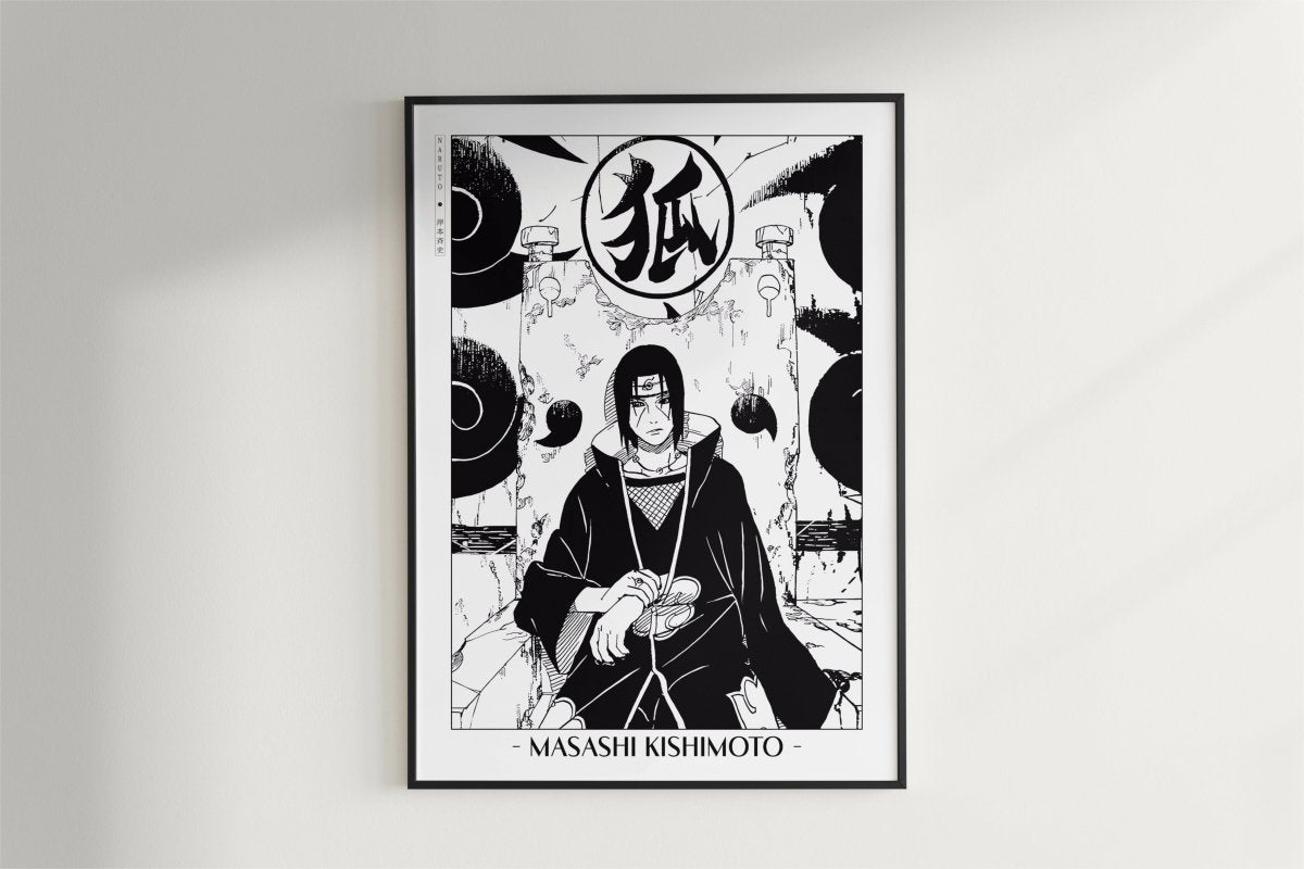 Kishimoto - Itachi Uchiha - Artist Name - Black Frame
