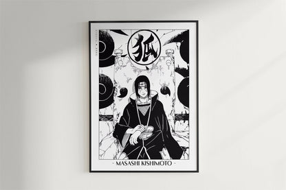 Kishimoto - Itachi Uchiha - Artist Name - Black Frame