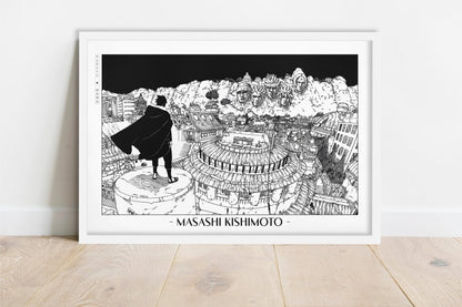 Kishimoto - Back to Konoha - Artist Name - White Frame