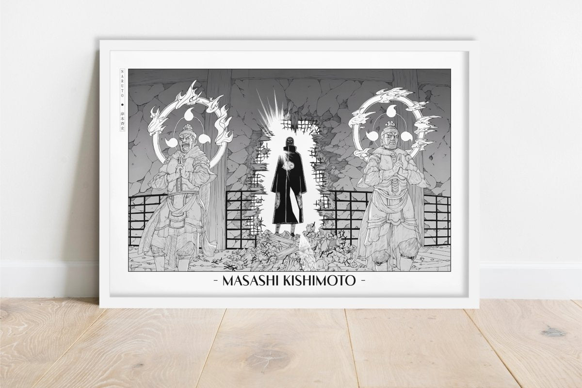Kishimoto - Itachi of the Sharingan - Artist Name - White Frame