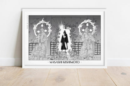 Kishimoto - Itachi of the Sharingan - Artist Name - White Frame