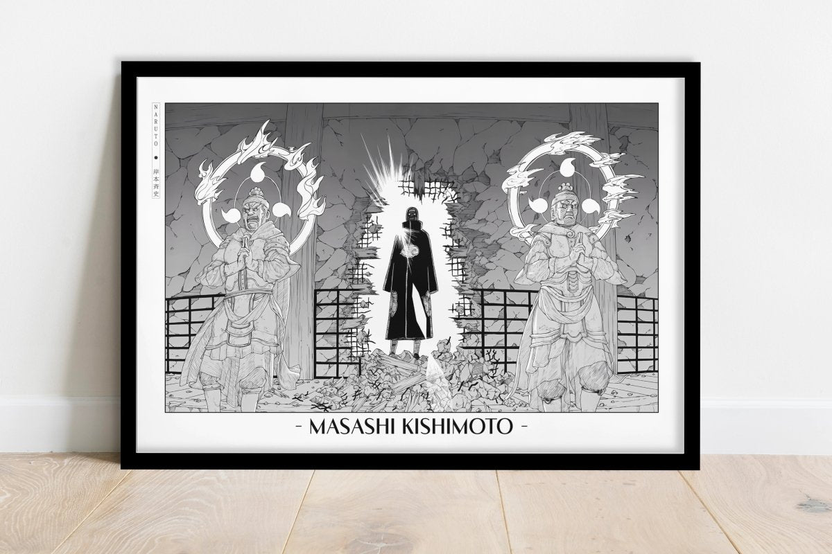 Kishimoto - Itachi of the Sharingan - Artist Name - Black Frame
