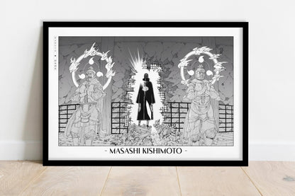 Kishimoto - Itachi of the Sharingan - Artist Name - Black Frame