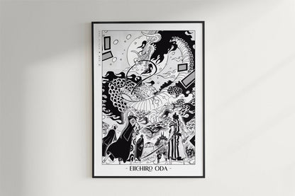 Oda - Red Scabbards - Artist Name - Black Frame