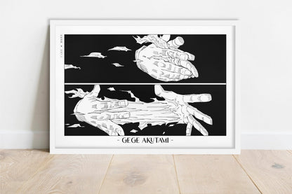 Akutami - Hands - Artist Name - White Frame