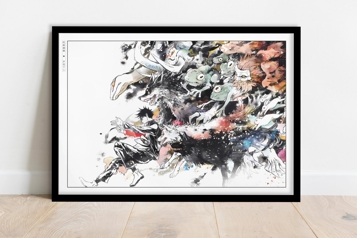 Akutami - Ten Shadows - Art Only - Black Frame