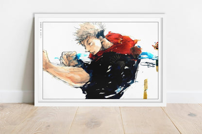 Akutami - Black Flash - Art Only - White Frame