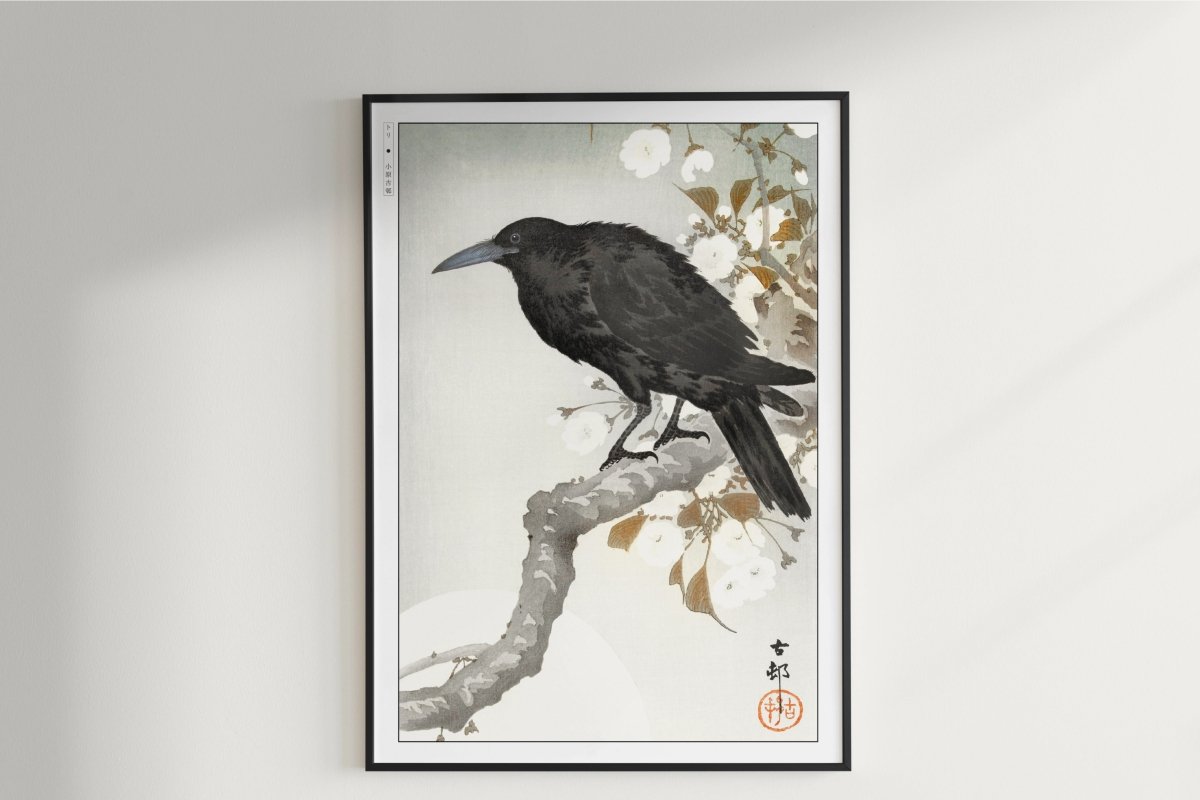 Ohara Koson - Crow & Full Moon - Art Only - Unframed