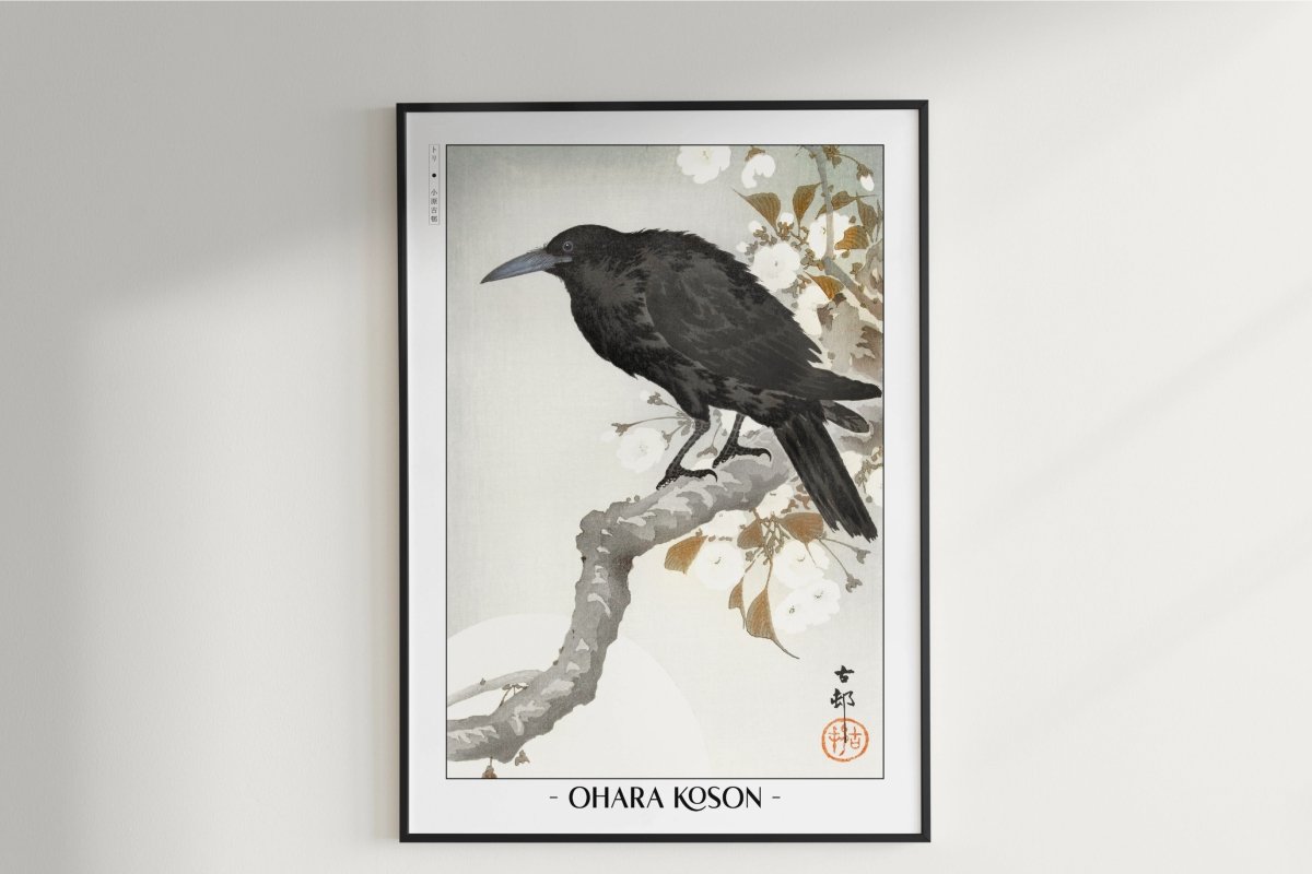 Ohara Koson - Crow & Full Moon - Artist Name Unframed