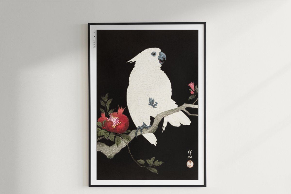 Ohara Koson - Cockatoo & Pomegranate - Art Only - Unframed