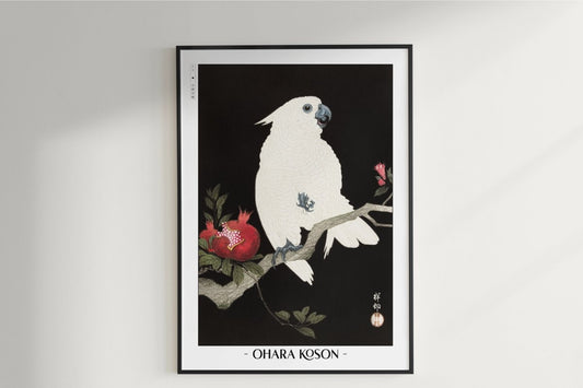 Ohara Koson - Cockatoo & Pomegranate - Artist Name Unframed