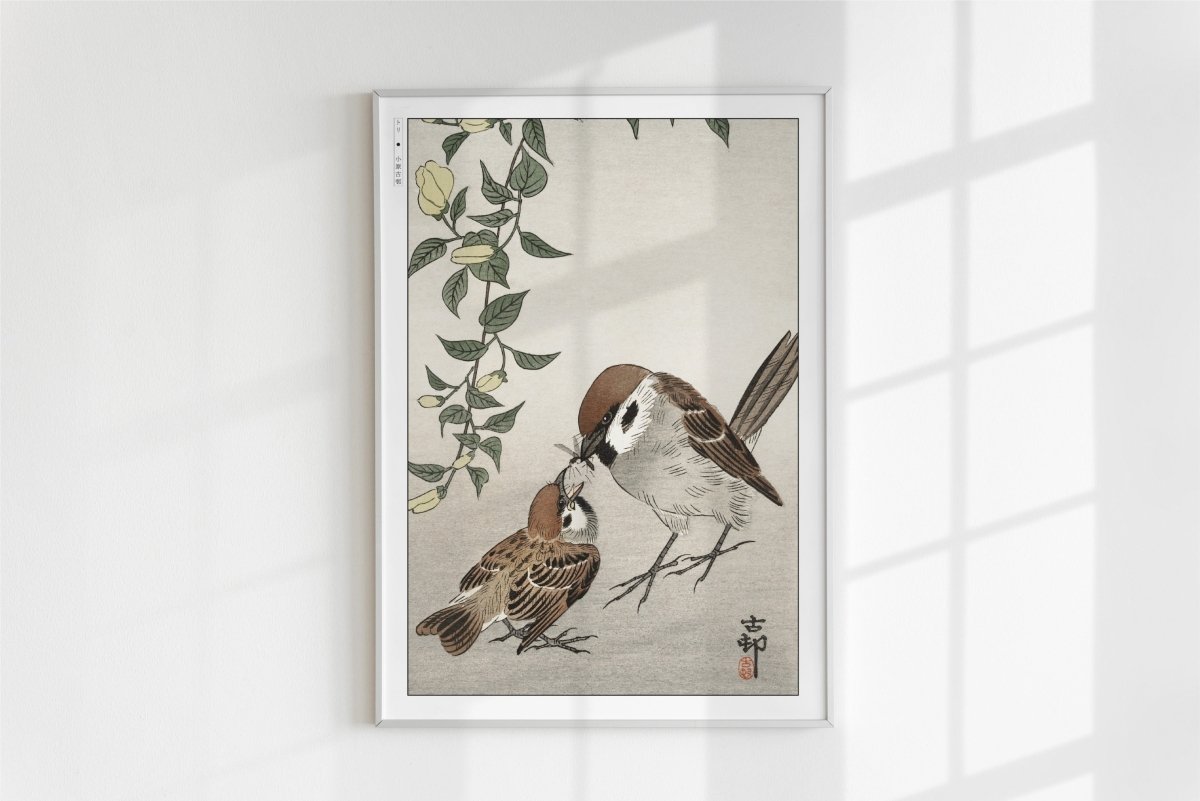 Ohara Koson - Birds & Plants - Art Only - White Frame