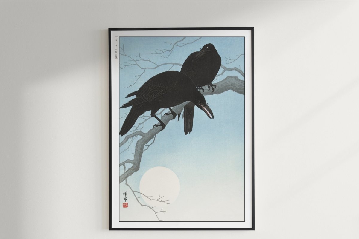 Ohara Koson - Two Crows on a Branch - Art Only - Unframed