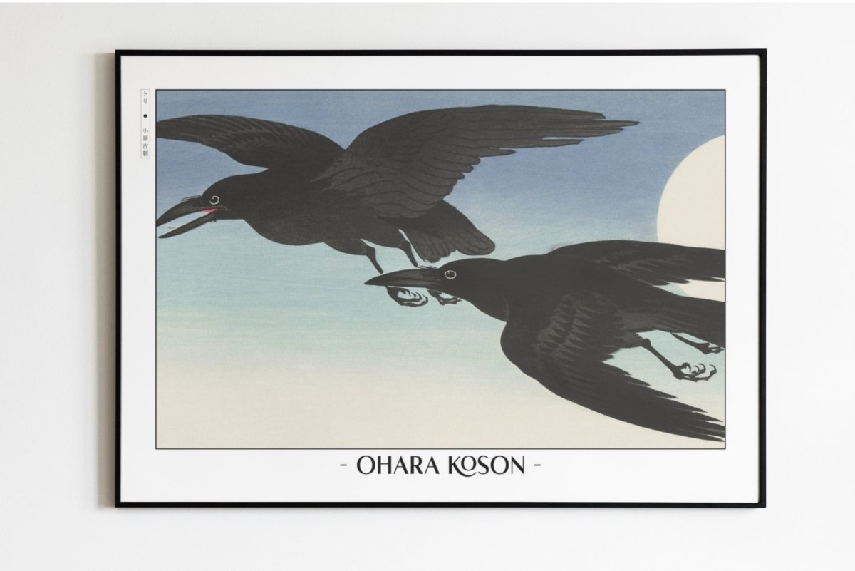 Ohara Koson - Crows at Full Moon - Artist Name Unframed