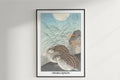 Ohara Koson - Two Quails at Full Moon - Artist Name Unframed