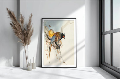 Ohara Koson - Pheasant Couple & Plum Blossom - Art Only with Decor