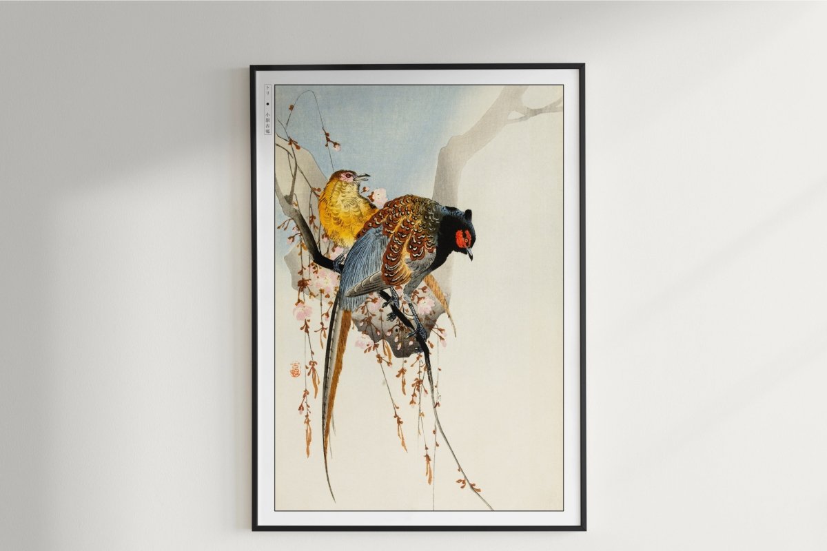 Ohara Koson - Pheasant Couple & Plum Blossom - Art Only - Unframed