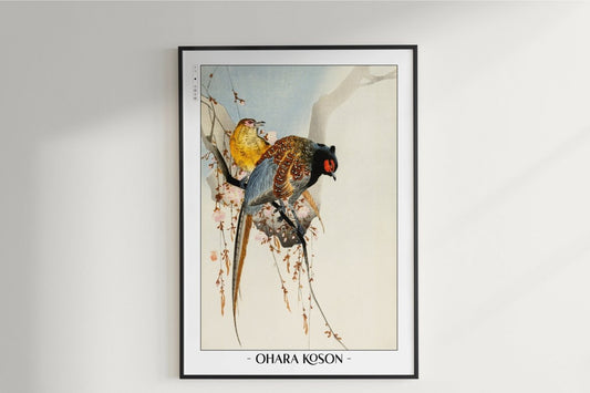 Ohara Koson - Pheasant Couple & Plum Blossom - Artist Name Unframed