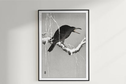 Ohara Koson - Cawing Crow on a Snowy Branch - Art Only - Unframed